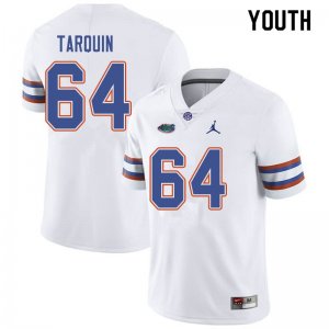 Youth Florida Gators #64 Michael Tarquin NCAA Jordan Brand White Authentic Stitched College Football Jersey NVM1562WH